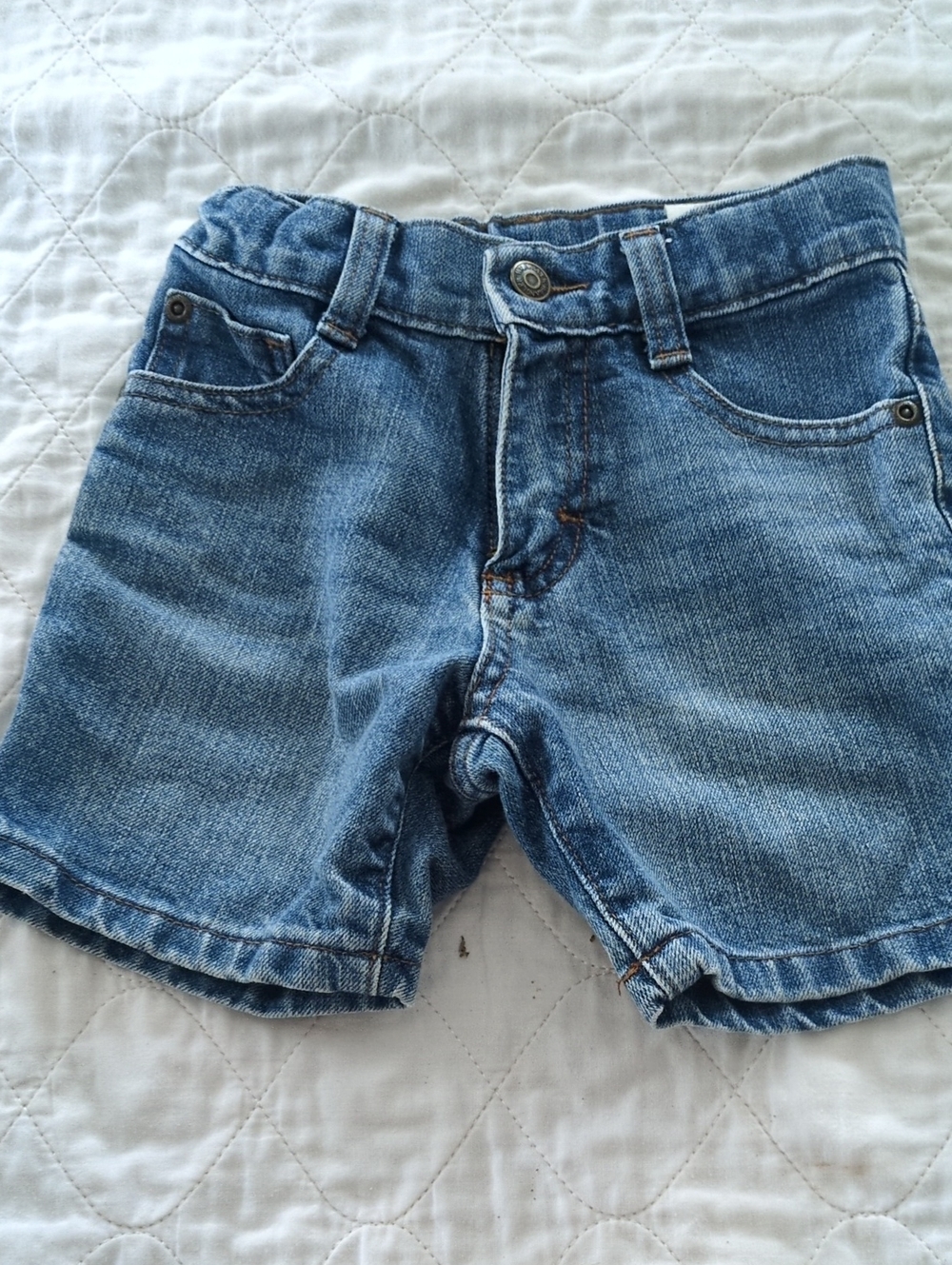 Wrangler Blue Denim Shorts with Copper Stitching